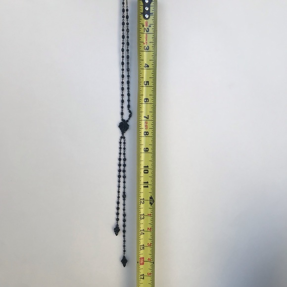 Black tassel choker. Liz Claiborne 15” length with 9” tassels - Picture 8 of 11